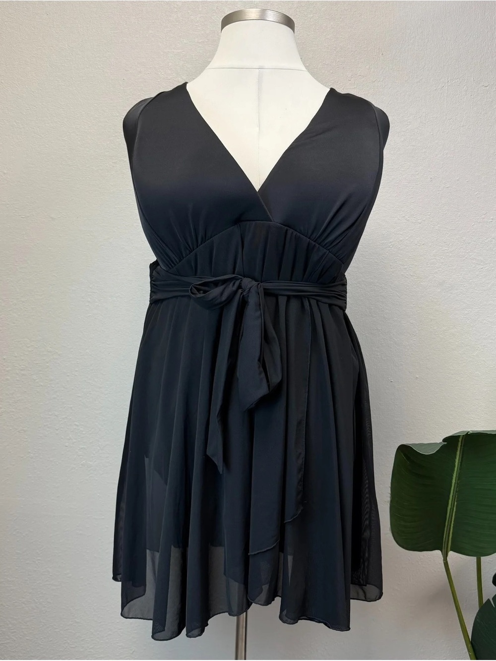 Cacique Black Plunge Swim Dress - New! - Size 38